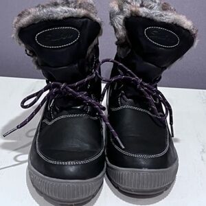 Black winter boots and rain boots